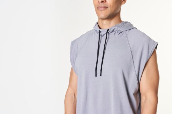 Man in a gray Sleeveless Hoodie Wholesale