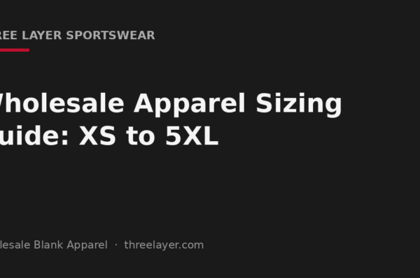 Wholesale apparel sizing guide cover graphic, XS to 5XL