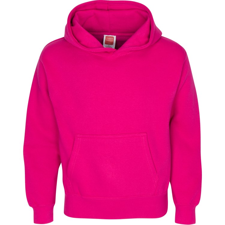Y300 Youth Pullover Hoodie - Fuchsia Hot Pink